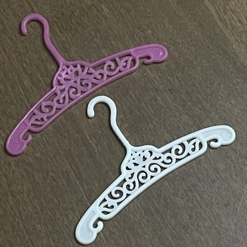 Vintage 1980s Barbie Ornate‎ Scroll Hangers Lot of 12 Neon Pink Green Yellow
